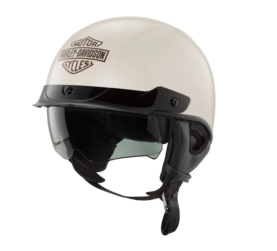 Busby Ultra-Light Sun Shield J03 1/2 Helmet - White Sand Pearl Gloss Harley Davidson