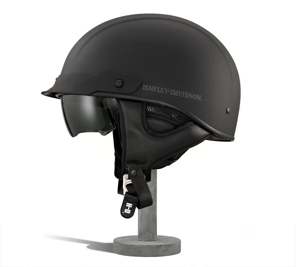 Lucid Ultra-Light Sun Shield J03 1/2 Helmet - Matte Black Harley Davidson