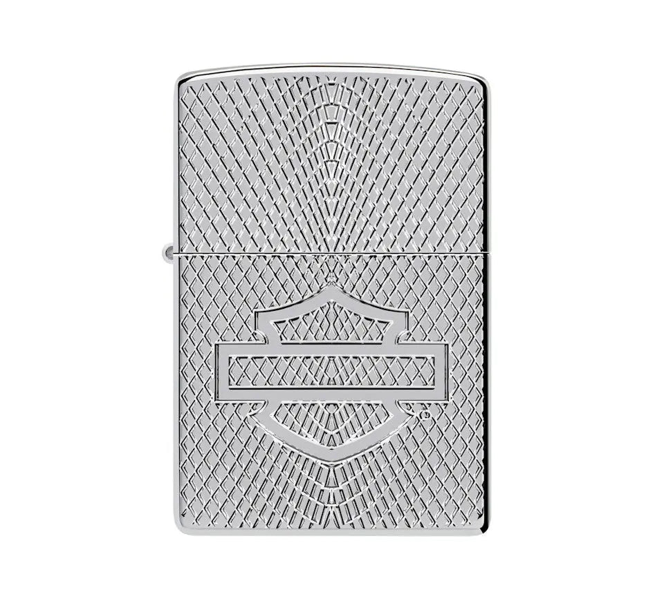 Harley-Davidson Armor High Polish Chrome Deep Carve Windproof Lighter Harley Davidson