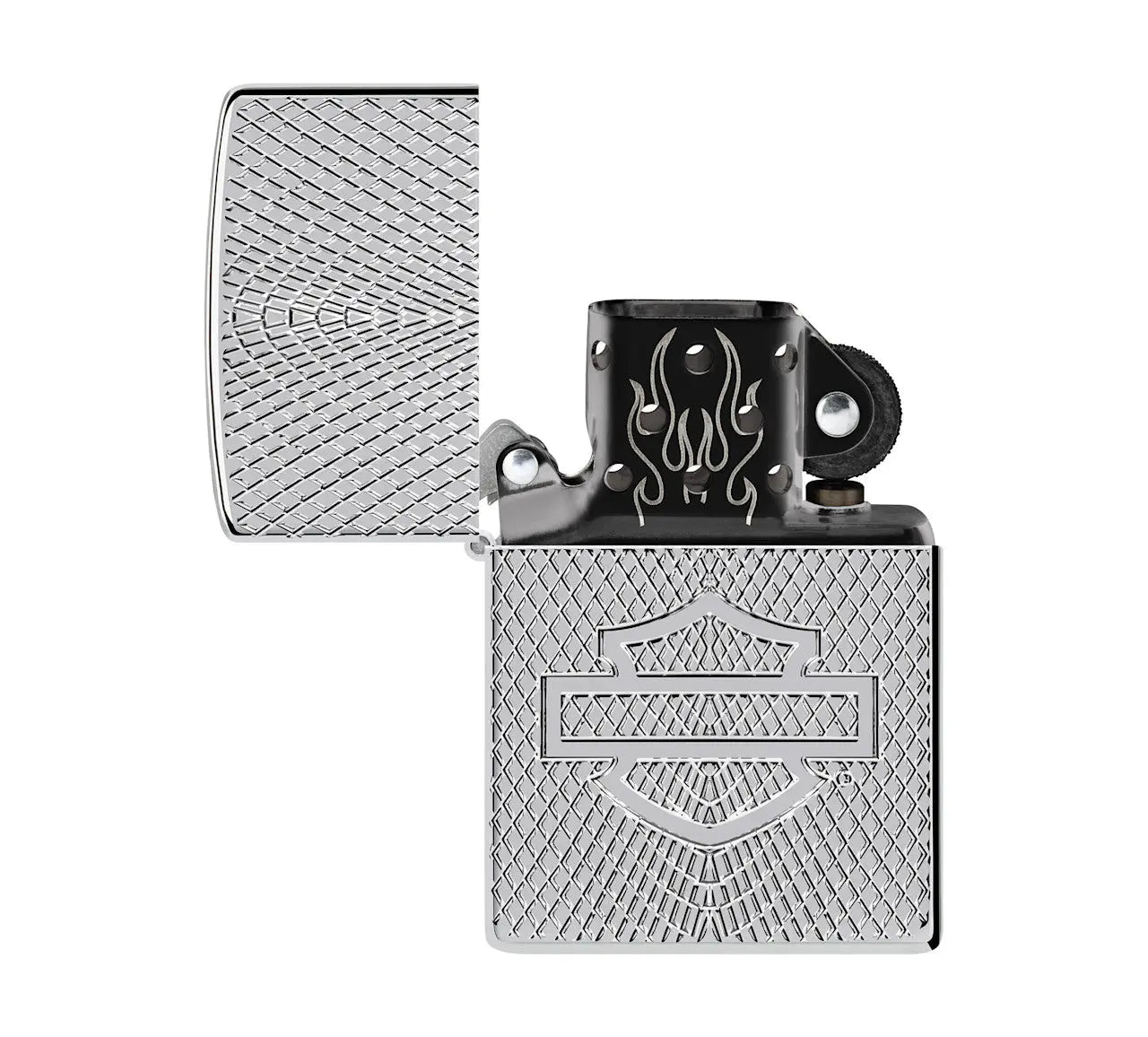 Harley-Davidson Armor High Polish Chrome Deep Carve Windproof Lighter Harley Davidson